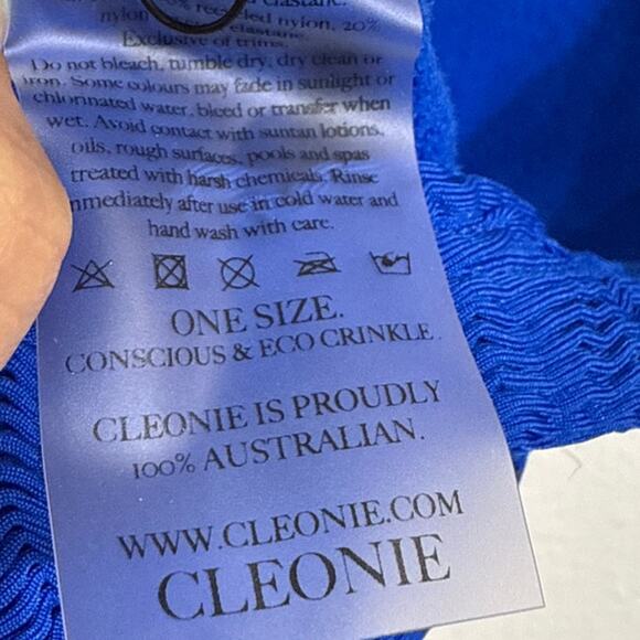 Cleonie Atlantic Blue Bathe MAILOT Low Back One Piece Sz O/S NWT - Picture 5 of 11